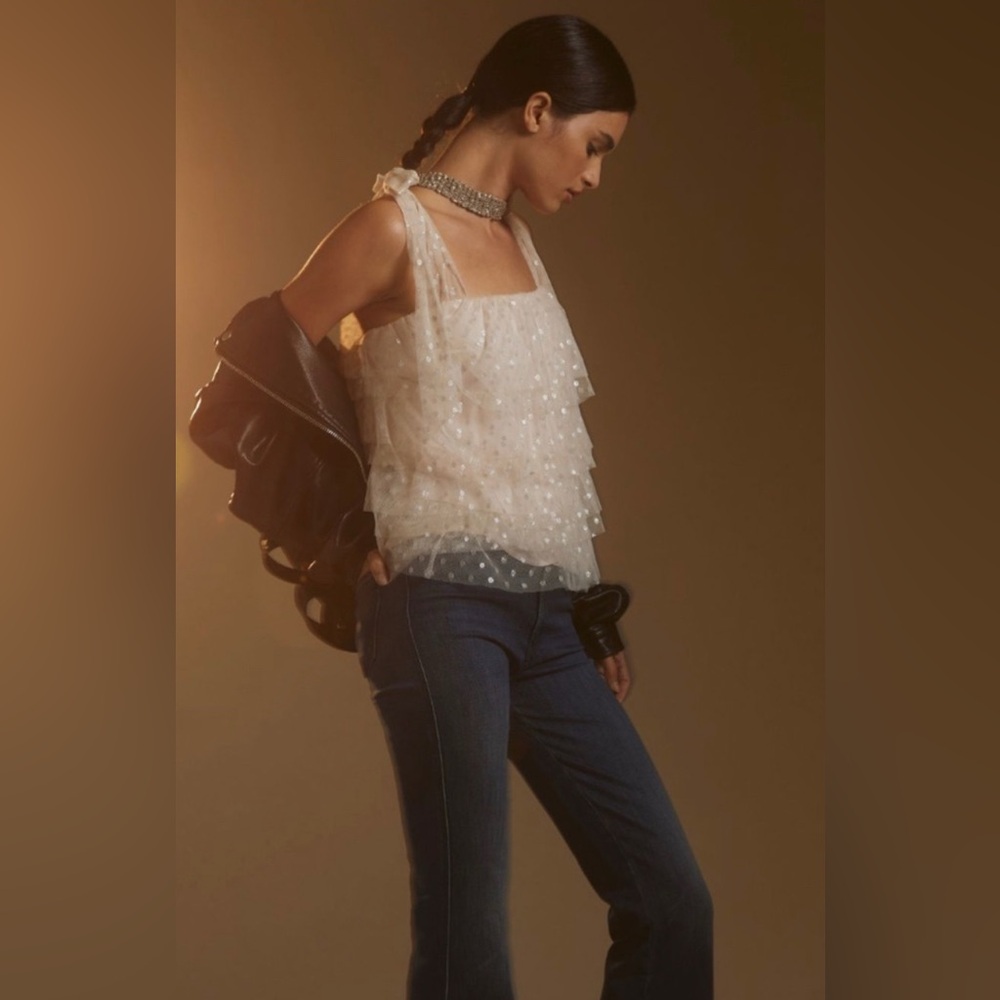 Anthropologie Maeve Tulle Tank